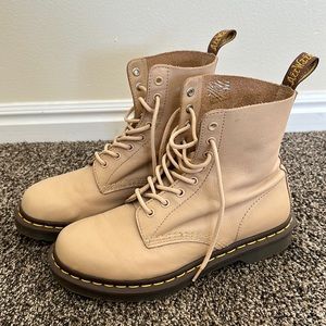 Tan Doc Martens lace up boots